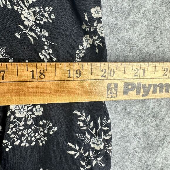 Vintage Katy D Dress Womens 14 16 Black Floral Empire Waist Y2K Flowy Pockets* - Picture 9 of 12